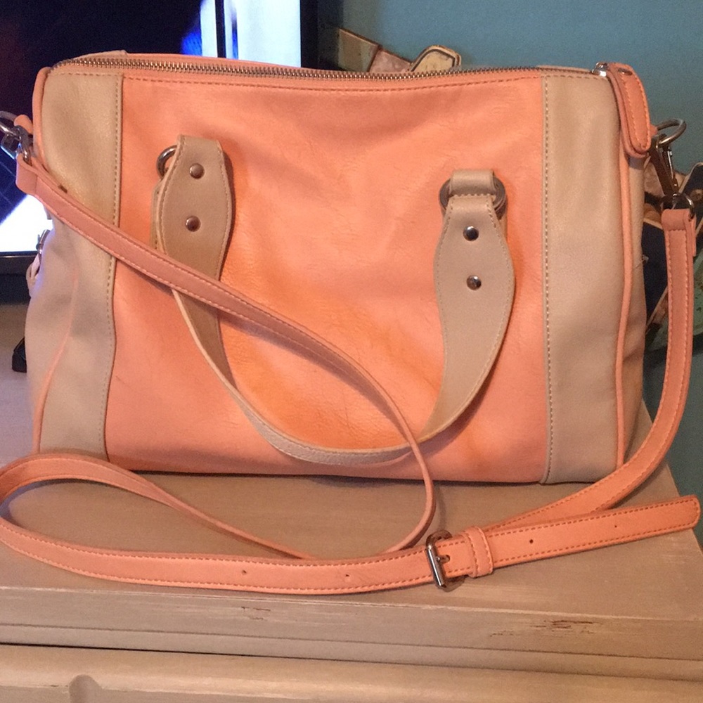 Light pink & tan/off-white Charming Charlie purse